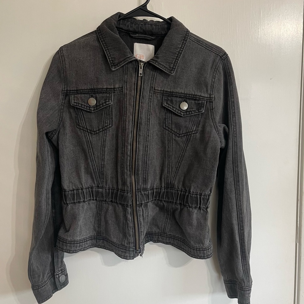 GB Women’s Large Denim Black Washed Cropped Jacket